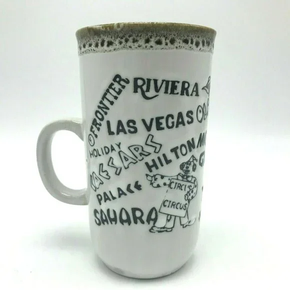 Vintage Las Vegas Mug Stardust Casino Dunes Sands Flamingo Made in Japan - Picture 2 of 7